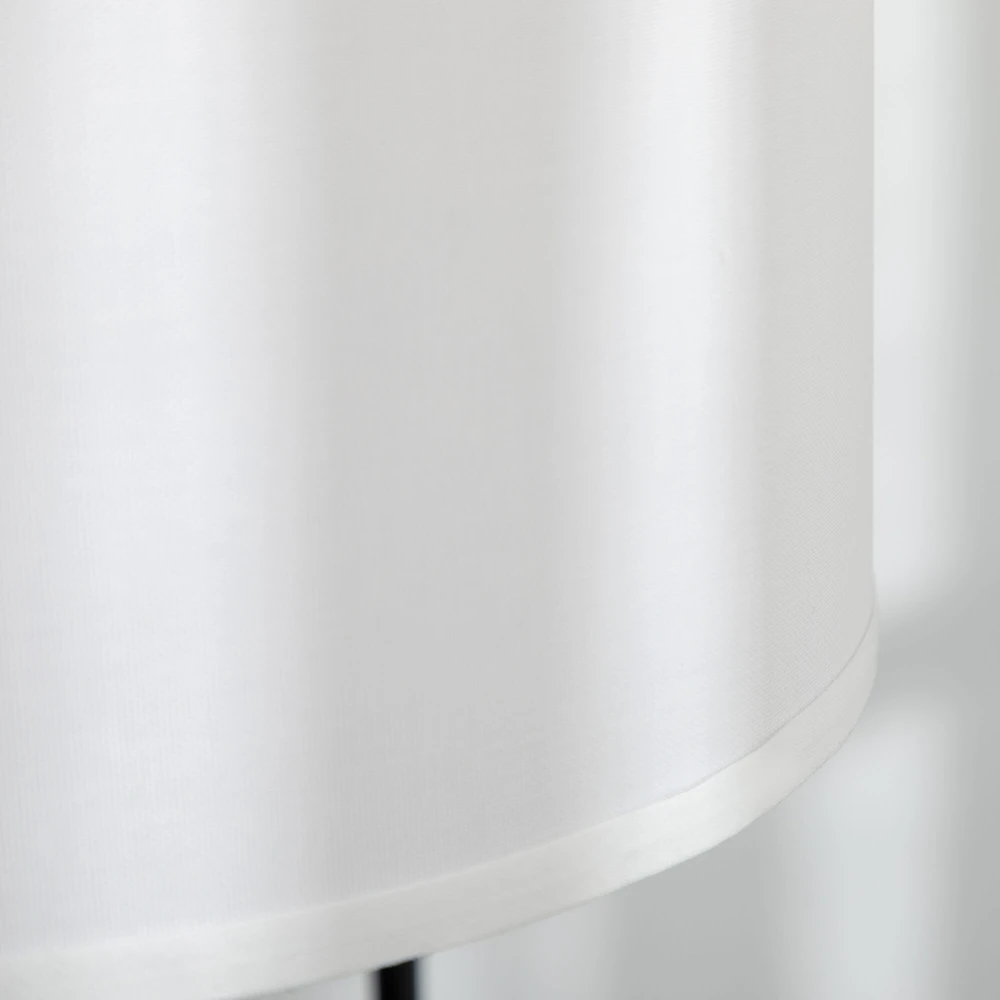 HOMCOM toršeras svetainei, modernus, juodas metalas su gaubtu ir 180 cm laidu – 64 x 38 x 163,5 cm