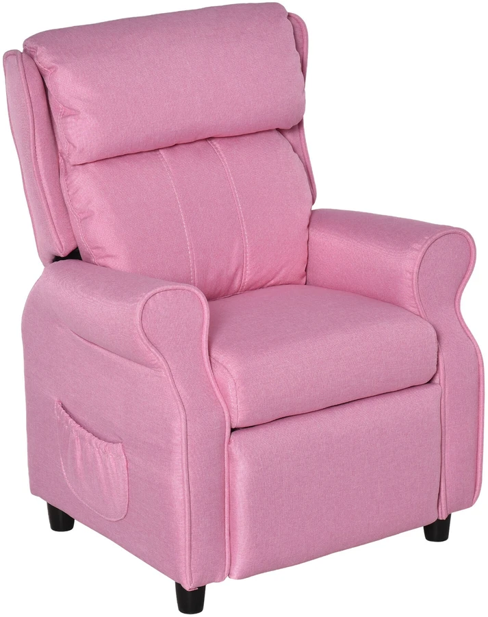 Reguliuojama vaikiška sofa HOMCOM su kojų atrama, patogus vaikiškas fotelis 3–5 metų vaikams, rožinė, 58x53x70 cm, puikiai tinka berniukams ir mergaitėms