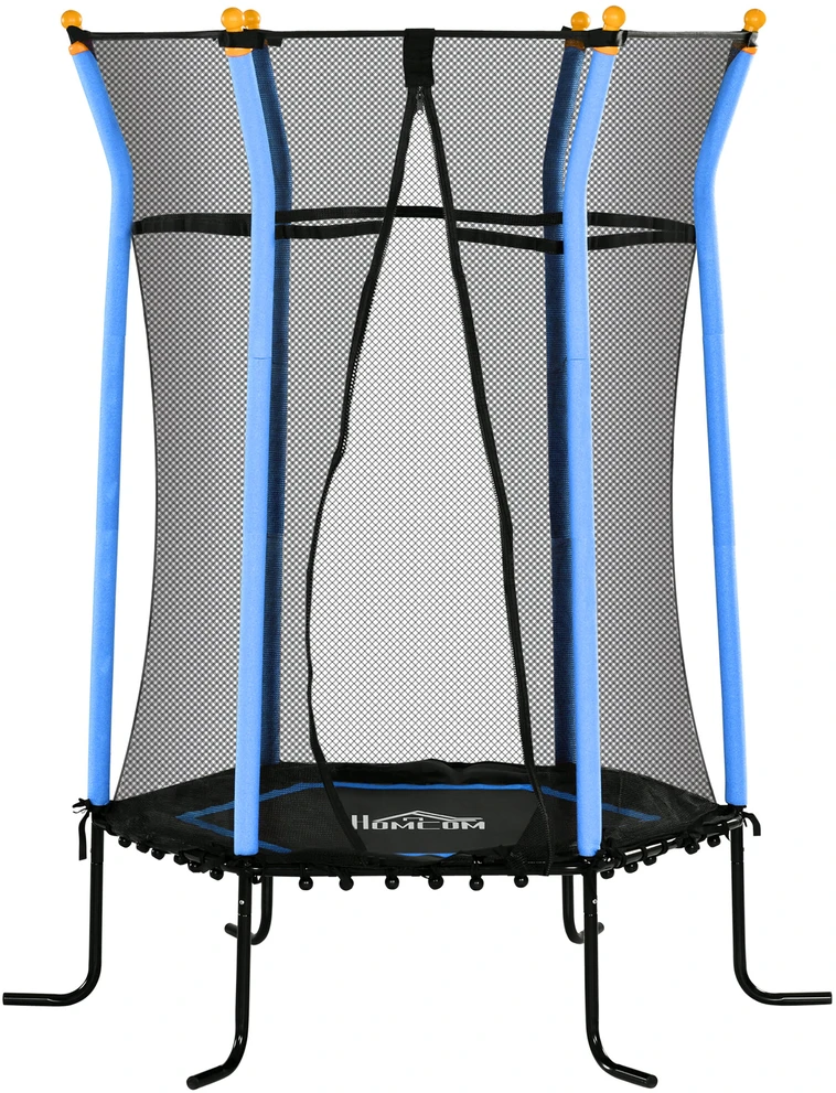 Vaikiškas batutas HOMCOM Ø163,5 cm, vidaus batutas su apsauginiu tinklu, kraštų apdaila ir elastine virve, iki 50 kg, 3-10 metų vaikams, mėlynas