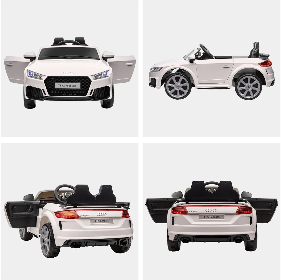HOMCOM vaikiškas elektromobilis 12V, su 2,4G nuotolinio valdymo pulteliu, muzika, šviesomis, USB/MP3 jungtimi, atbulinės eigos funkcija | Aosom