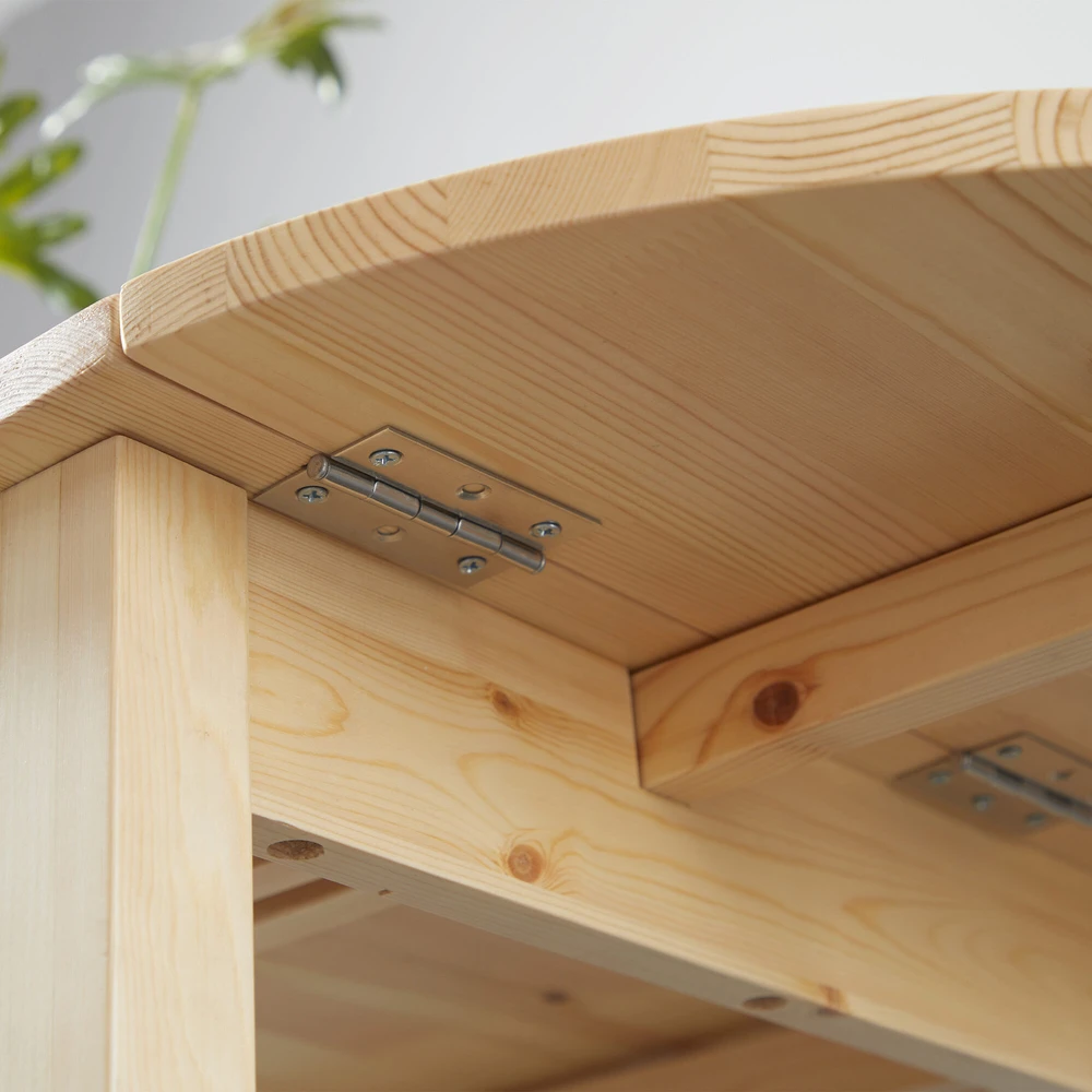 HOMCOM medinis sulankstomas valgomojo stalas, 6 vietų virtuvinis stalas su nuleidžiamais kraštais, kompaktiškas stalas mažoms erdvėms, valgomajam, virtuvei, 140 x 70 x 75 cm, natūralaus medžio spalvos