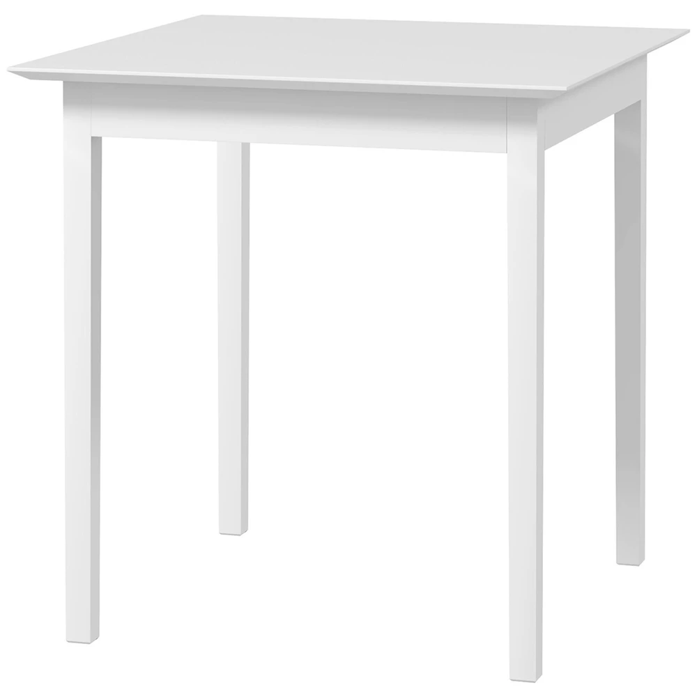 HOMCOM valgomojo stalas, virtuvinis stalas, kvadratinis stalas 2 asmenims, medinis svetainės stalas, skirtas virtuvei, valgomajam, baltas, 75 x 75 x 76 cm