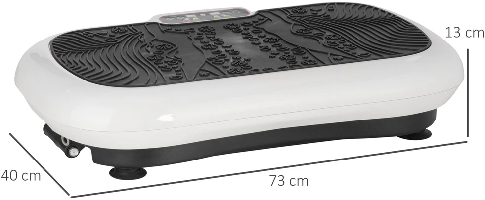 HOMCOM vibracinė platforma, treniruoklis su 2 pasipriešinimo gumomis, 99 vibracijos lygiai, iki 120 kg, viso kūno treniruotėms, 200 W