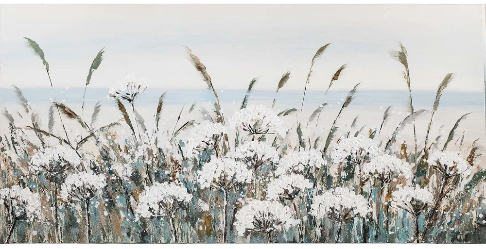 Home4You Aliejinė tapyba 70x140cm, baltos gėlės