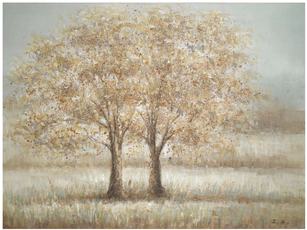 Home4You Aliejinių dažų piešinys 90x120 cm, du medžiai