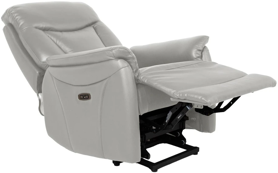 Home4You Atlenkiamas fotelis BALDWIN su elektriniu pakėlimo mechanizmu, smėlio spalvos oda