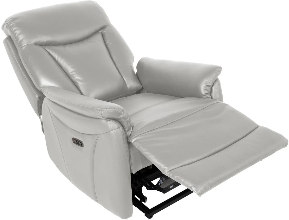 Home4You Atlenkiamas fotelis BALDWIN su elektriniu pakėlimo mechanizmu, smėlio spalvos oda