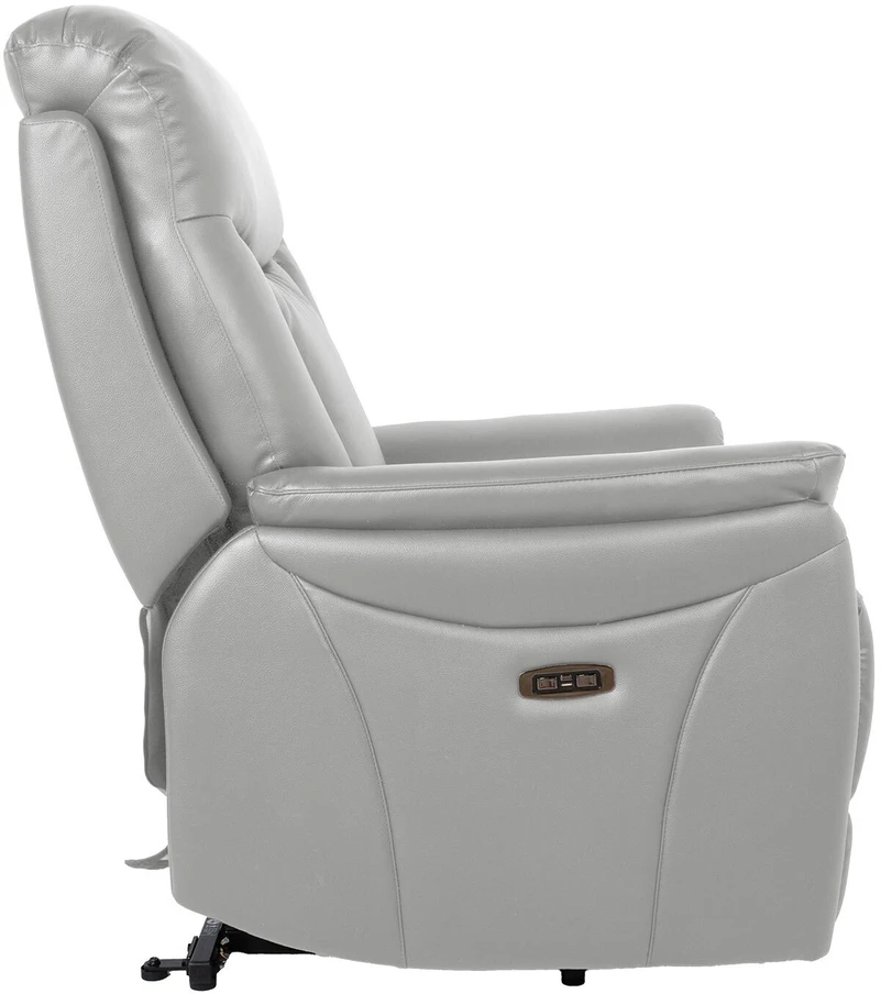Home4You Fotelis-reglaineris BALDWIN Elektrinis Smėlio spalvos oda