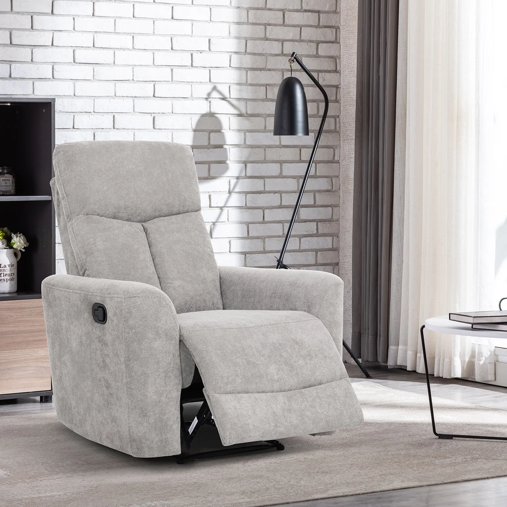 Fotelis Home4You Kėdė GEMMA su rankiniu mechanizmu, šviesiai pilka