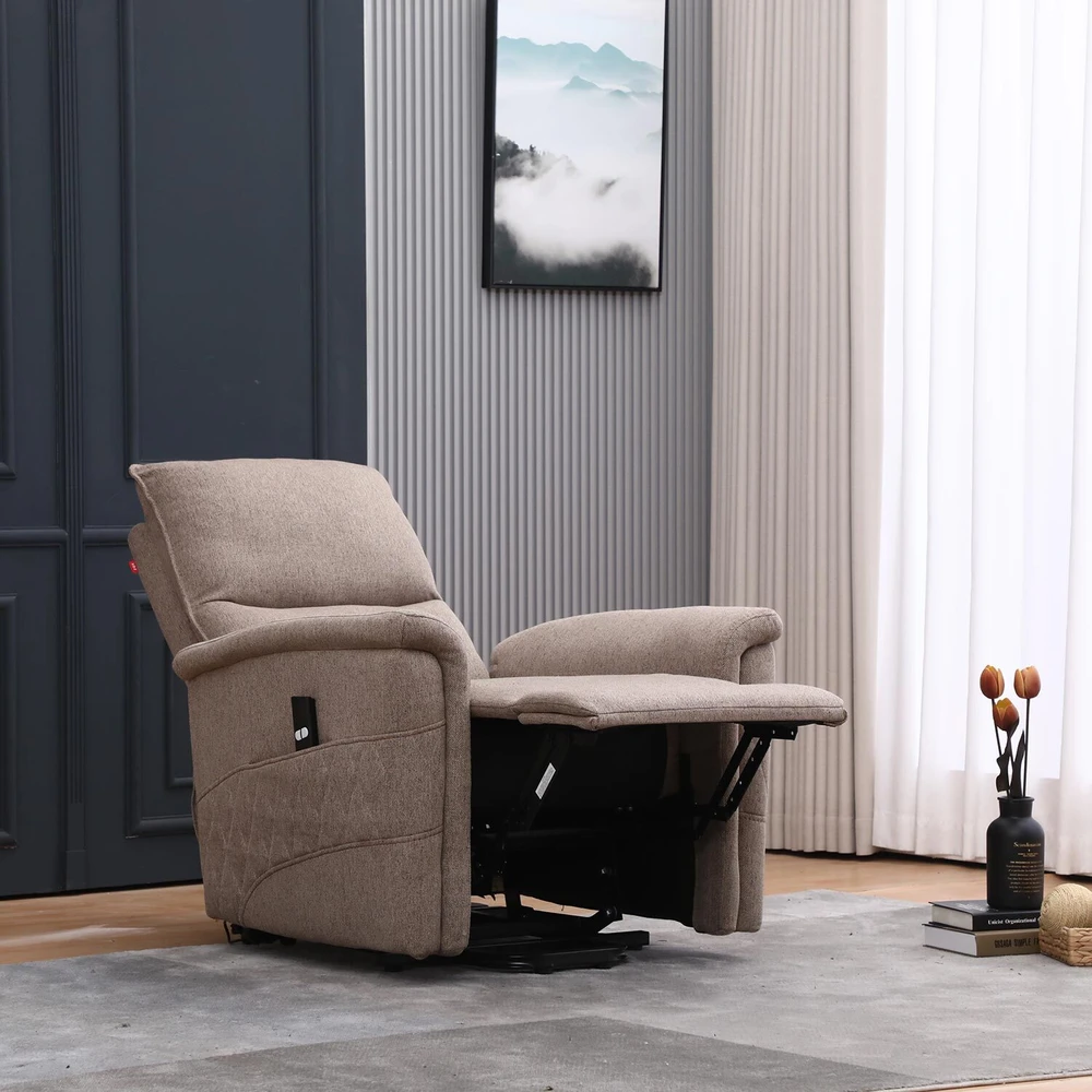 Home4You Fotelis-reglaineris GIANNI Smėlio spalvos