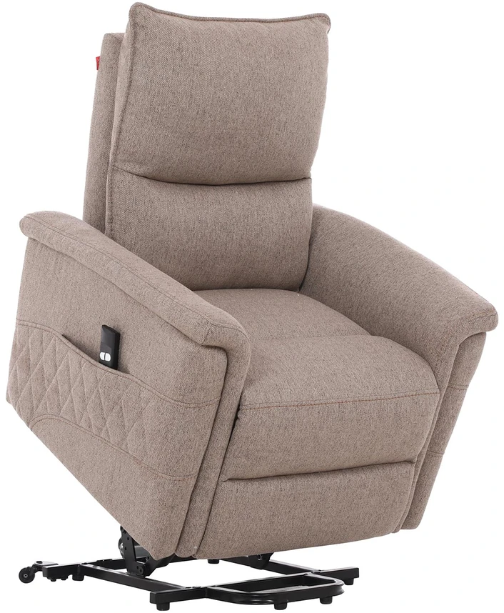 Home4You Atlošiamas fotelis GIANNI su elektriniu pakėlimo mechanizmu, smėlio spalvos