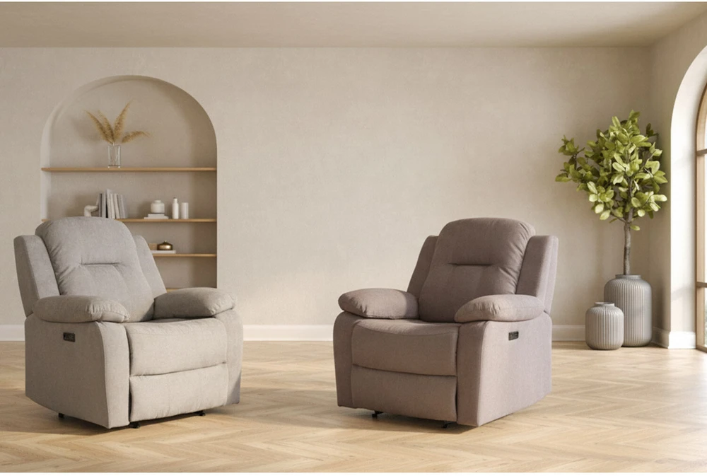 Home4You Atlošas fotelis LOWRI su elektriniu mechanizmu, pilkas