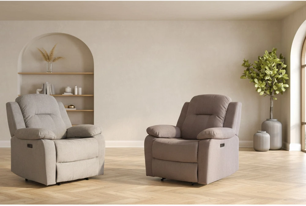 Home4You Atlošas fotelis LOWRI su elektriniu mechanizmu, pilkas