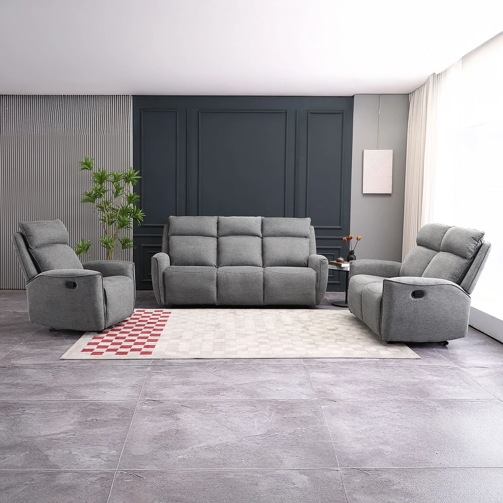 Fotelis Home4You Atlošiamas krėslas MAREN su rankiniu mechanizmu, pilkas