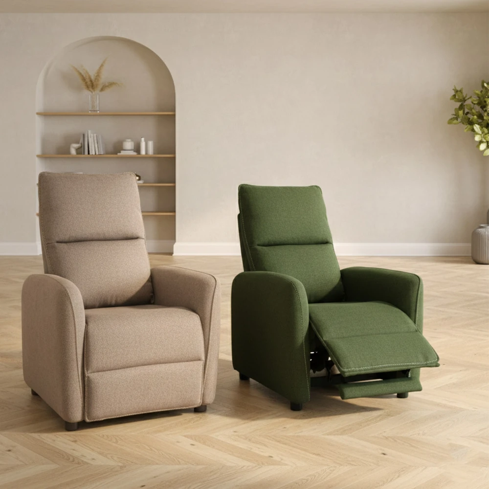 Fotelis Home4You Atlošiamas krėslas ZAC su stūmimo mechanizmu, žalias