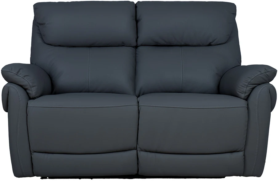 Home4You Dark Atlošas sofa BOWEN 2-vietė su elektriniu mechanizmu, tamsiai pilka natūrali oda