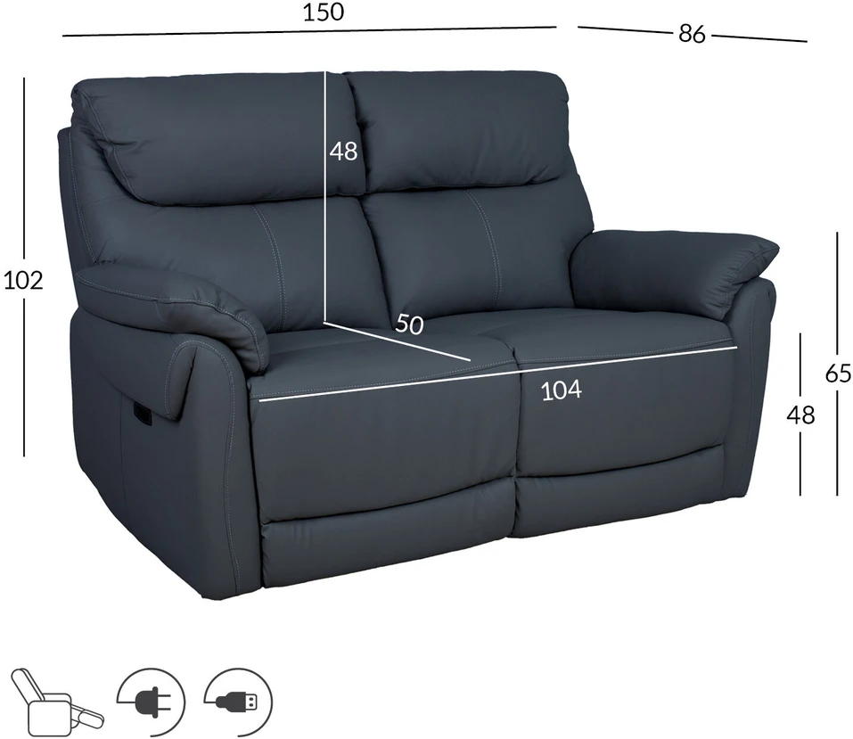 Home4You Sofa-reglaineris BOWEN Tamsiai Pilka
