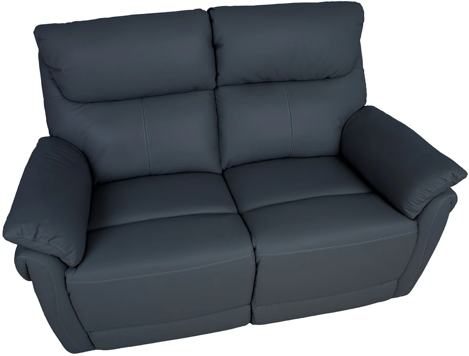 Home4You Dark Atlošas sofa BOWEN 2-vietė su elektriniu mechanizmu, tamsiai pilka natūrali oda