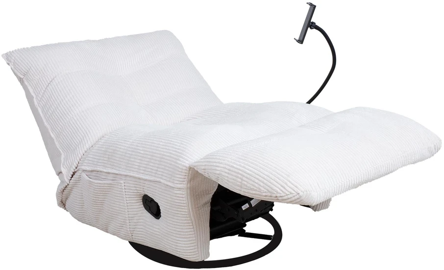 Fotelis Home4You CREAM Atlošiama poilsio kėdė WIN-WIN su rankiniu mechanizmu, kreminės spalvos