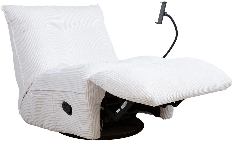 Fotelis Home4You CREAM Atlošiama poilsio kėdė WIN-WIN su rankiniu mechanizmu, kreminės spalvos