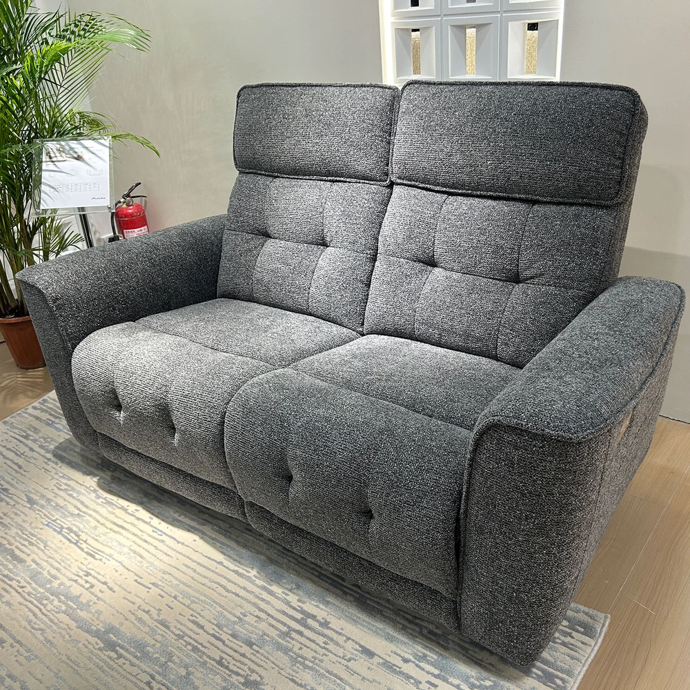 Home4You Atlošiama sofa BOSCO, 2 vietų, su elektriniu mechanizmu, pilka