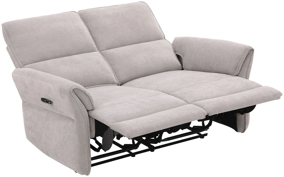 Home4You Atlošiama sofa DAMIKA, 2 vietų, su elektriniu mechanizmu, pilka