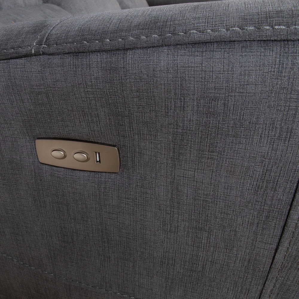 Home4You Sofa Gaston 3 – vietų reglaineris, elektrinis, pilkas aksomas