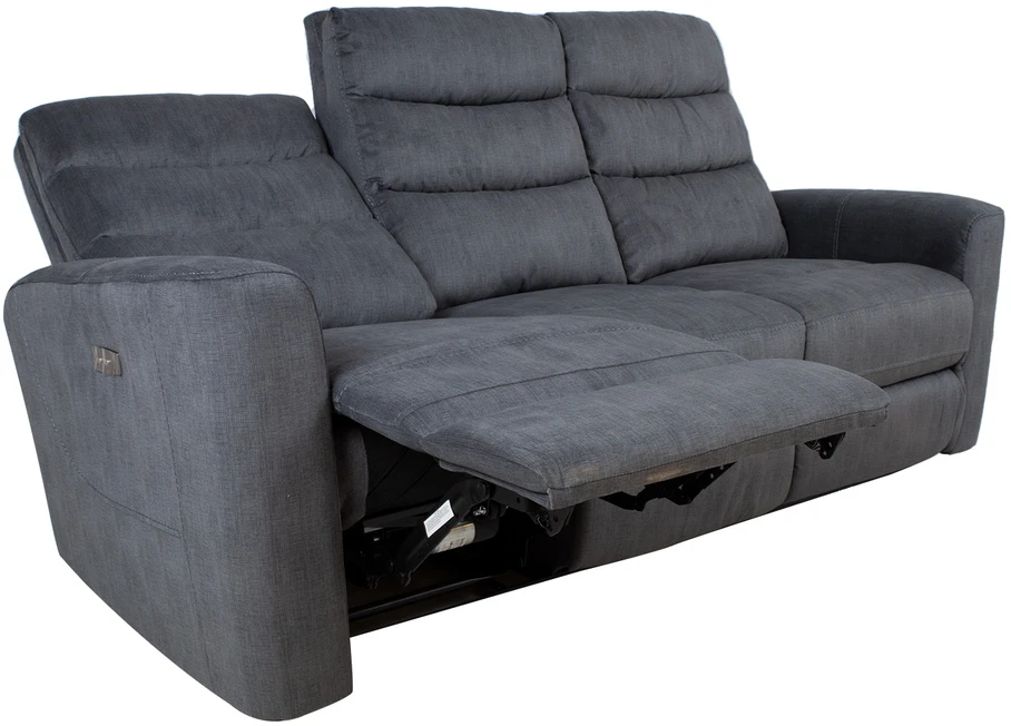 Home4You Velvet Atlošas sofa GASTON 3-vietė su elektriniu mechanizmu, pilkas aksomas
