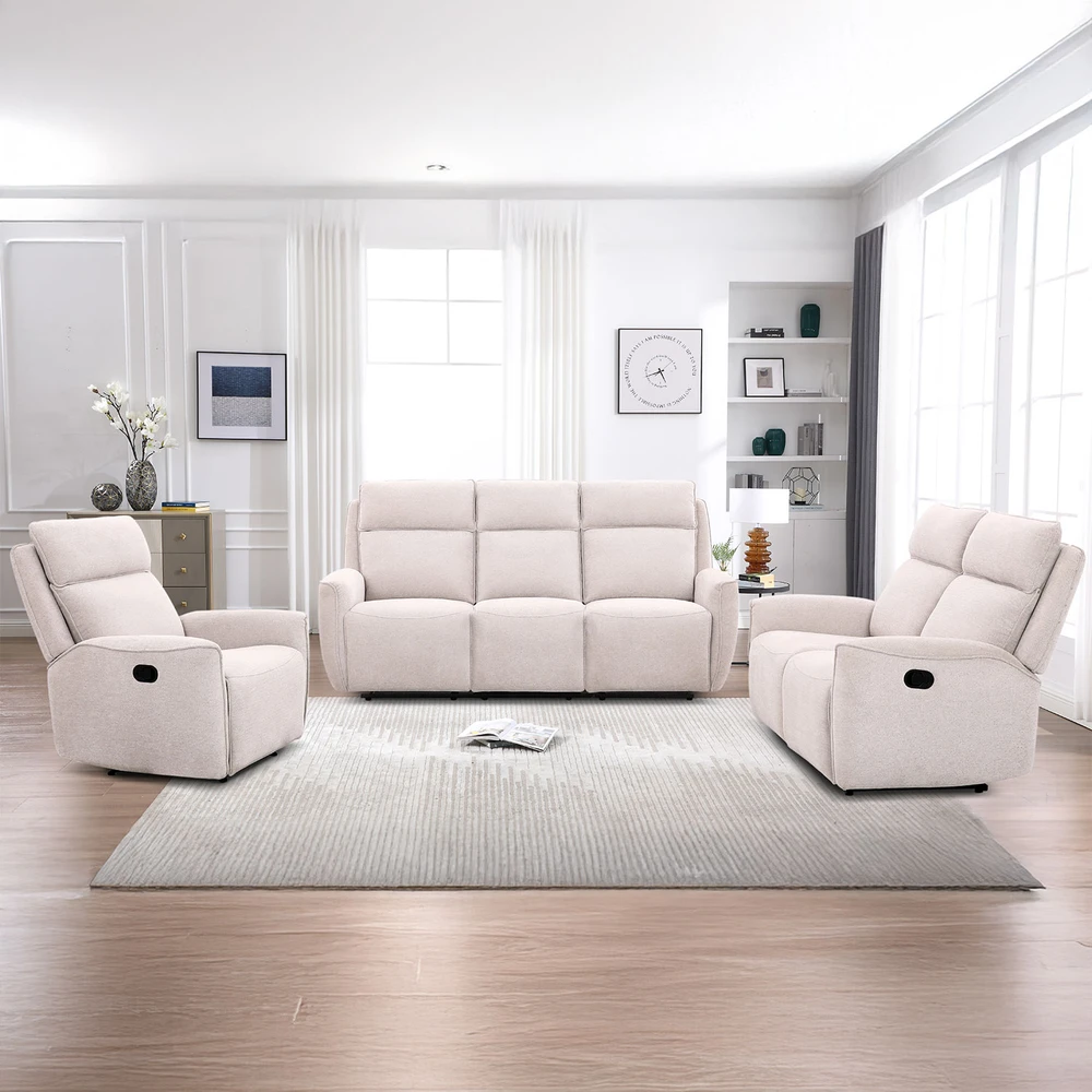 Home4You Atlošiama sofa MAREN, 2 vietų, su rankiniu mechanizmu, smėlio spalvos