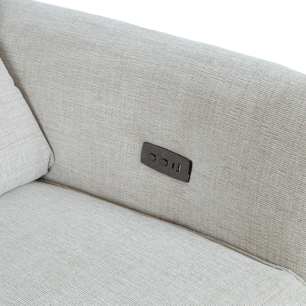 Home4You Atlošiama sofa MIAMI, 2 vietų, su elektriniu mechanizmu, šviesiai smėlio spalvos