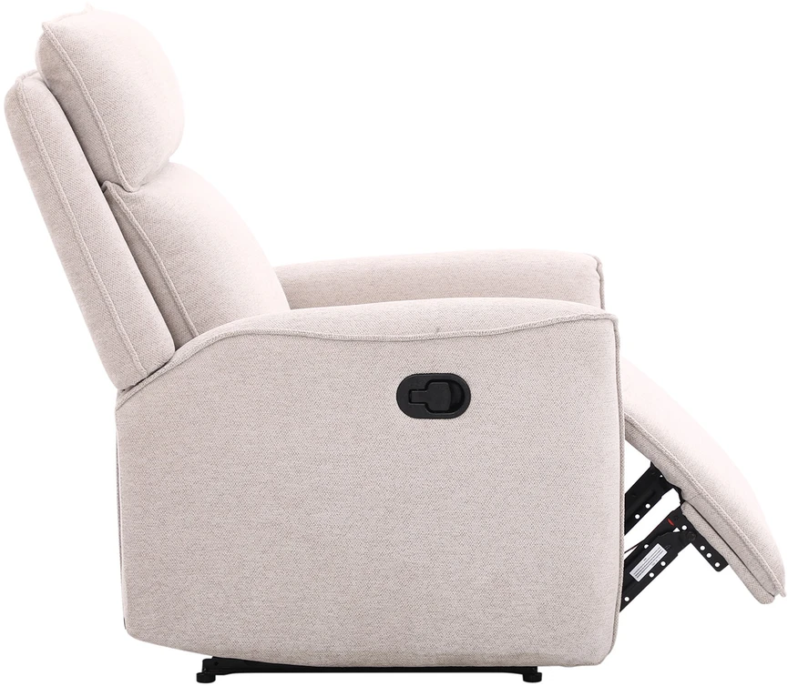 Fotelis Home4You Atlošiamas krėslas MAREN su rankiniu mechanizmu, smėlio spalvos
