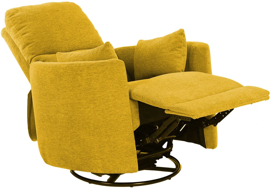 Home4You Atlošiamas fotelis STINA su sūpavimosi ir sukimosi mechanizmu, geltonas