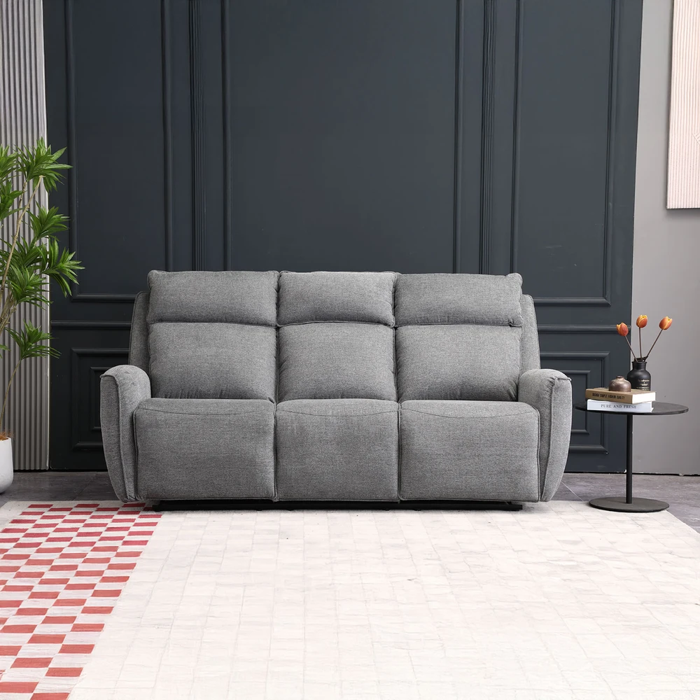 Home4You Trivietė sofa MAREN su rankiniu mechanizmu, pilka