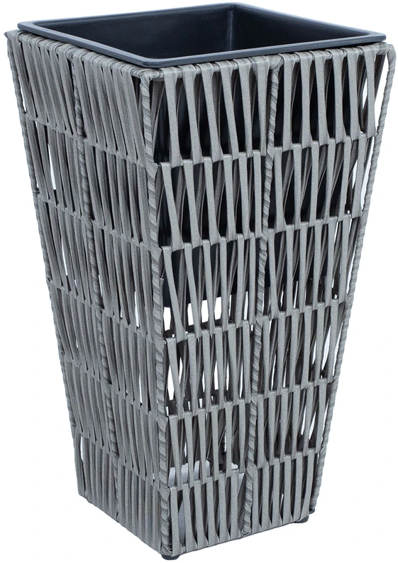 Home4You Augalų laikiklis WICKER 28x28xH50cm, pilkas