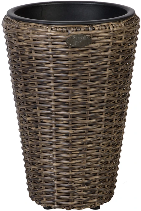 HOME4YOU Vazonas WICKER D28xH40cm, sintetinė vytelė, spalva: tamsiai ruda