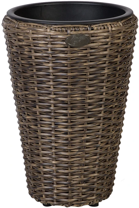 HOME4YOU Vazonas WICKER D28xH40cm, sintetinė vytelė, spalva: tamsiai ruda
