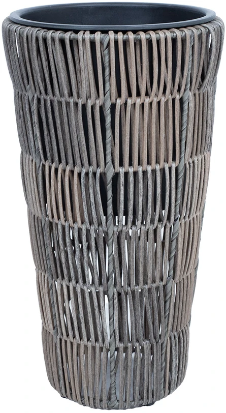 Home4You Augalų laikiklis WICKER D28xH50cm, pilkas