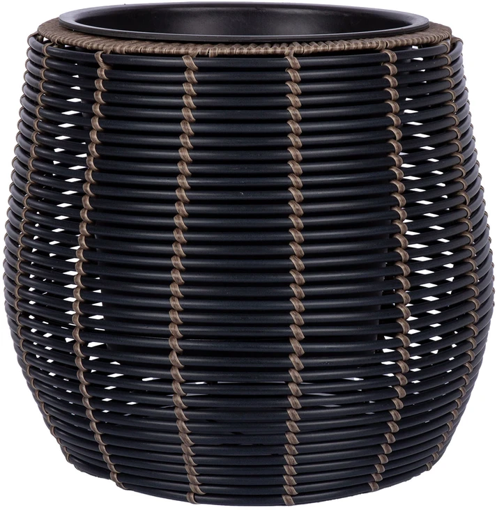 Home4You Augalų laikiklis WICKER D45xH40cm, juodas/rudas