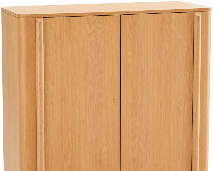 TV staliukas Home4You Komoda MORBEN 100x42xA130cm, melaminas su ąžuolo dekoru