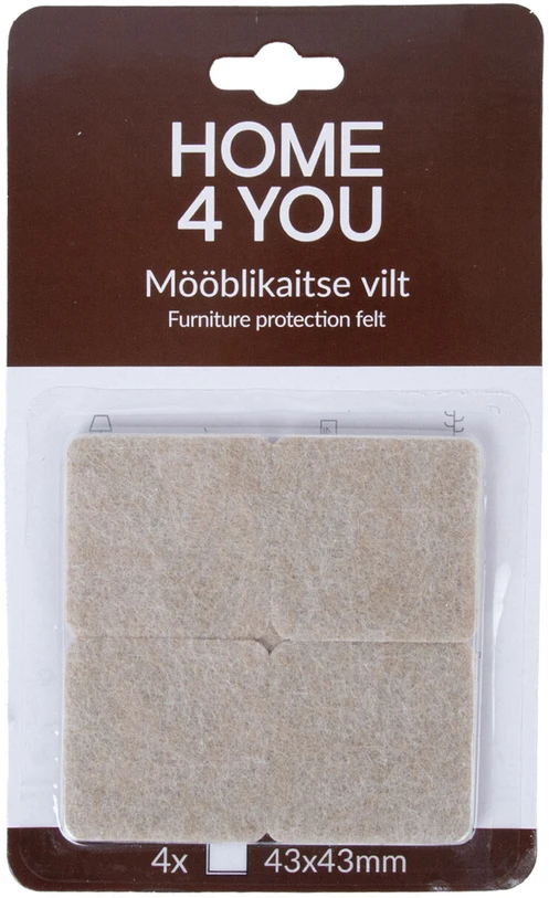 Home4You Baldus apsaugantys veltinio padukai, 4 vnt.
