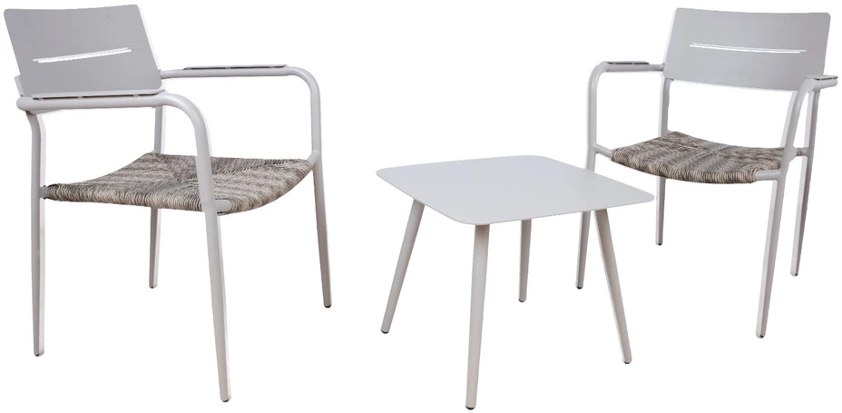 Lauko baldų komplektas Home4You Balkono komplektas COCORA stalas, 2 kėdės, taupus