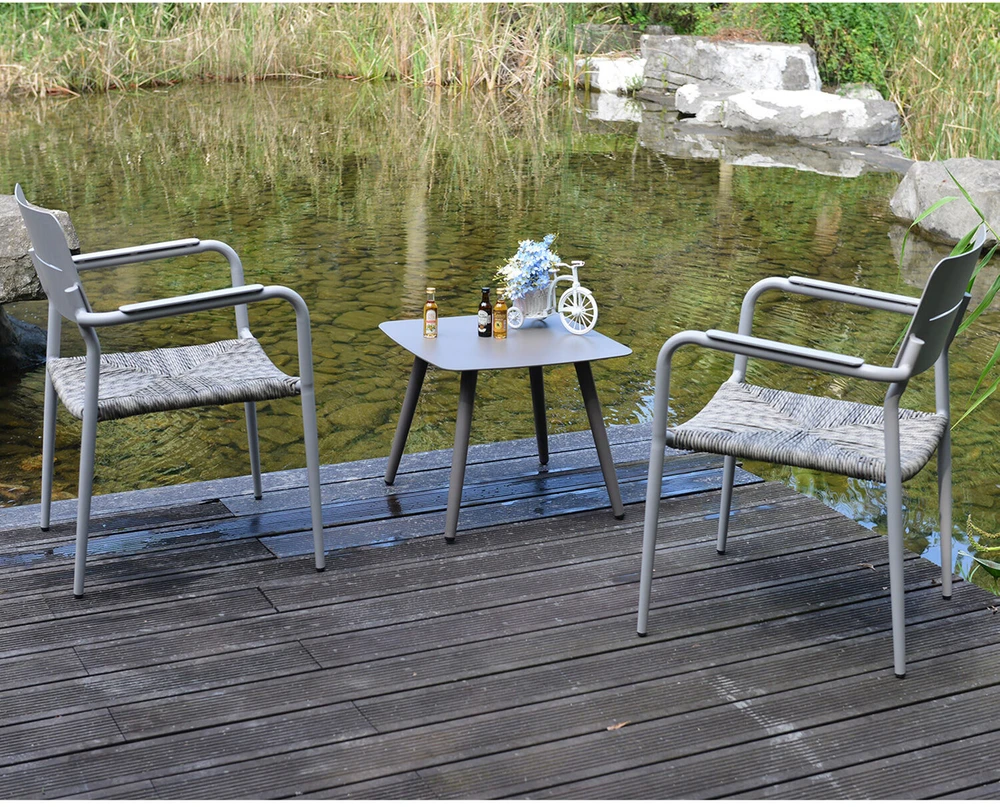 Lauko baldų komplektas Home4You Balkono komplektas COCORA stalas, 2 kėdės, taupus