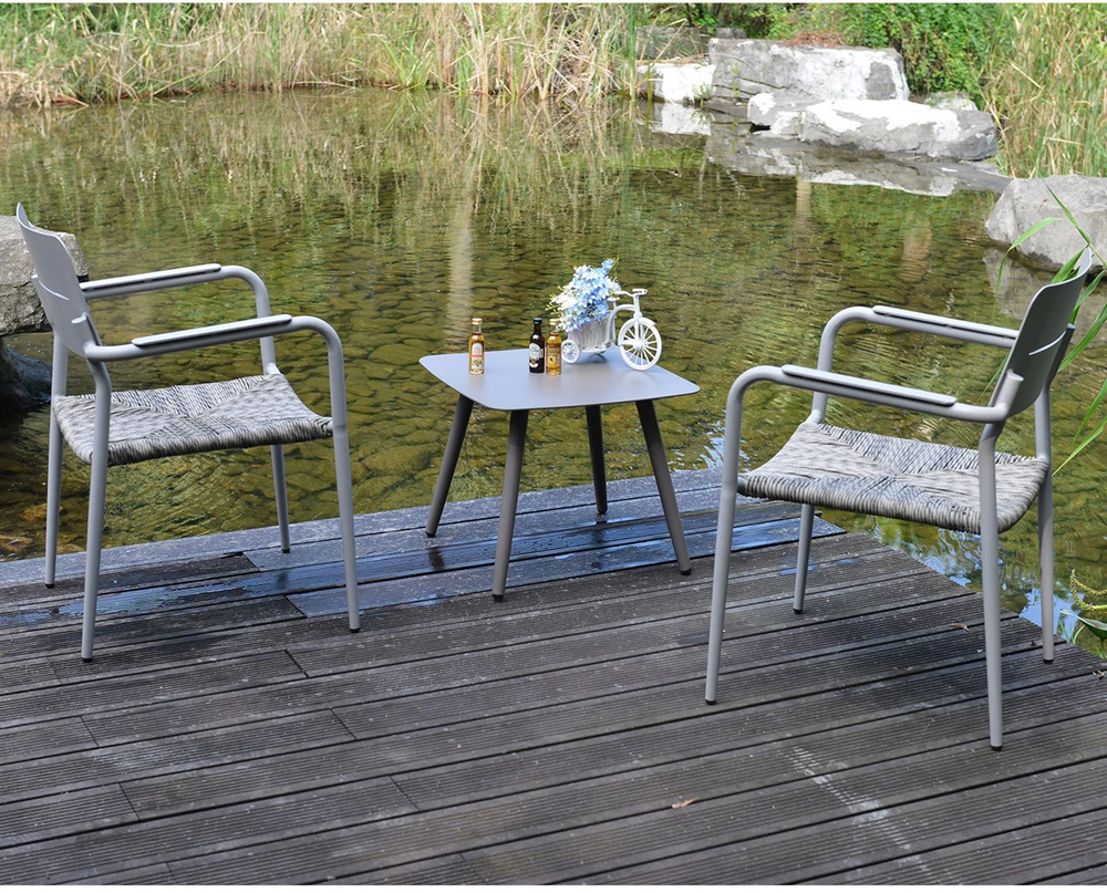 Lauko baldų komplektas Home4You Balkono komplektas COCORA stalas, 2 kėdės, taupus