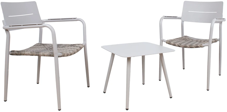 Lauko baldų komplektas Home4You Balkono komplektas COCORA stalas, 2 kėdės, taupus