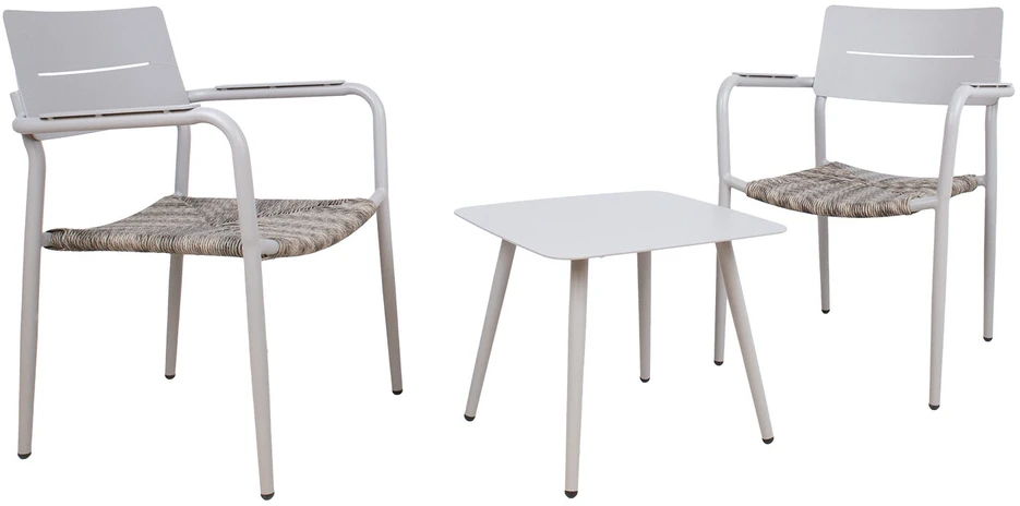 Lauko baldų komplektas Home4You Balkono komplektas COCORA stalas, 2 kėdės, taupus