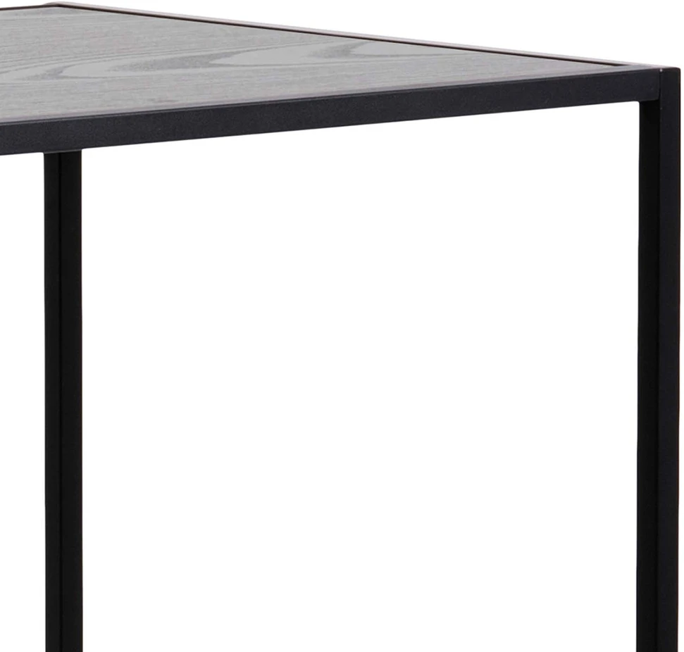Home4You Baro stalas SEAFORD 120x60xH105cm, stalo viršus: melaminas, spalva: pelenų juoda, rėmas: metalas, spalva: juoda