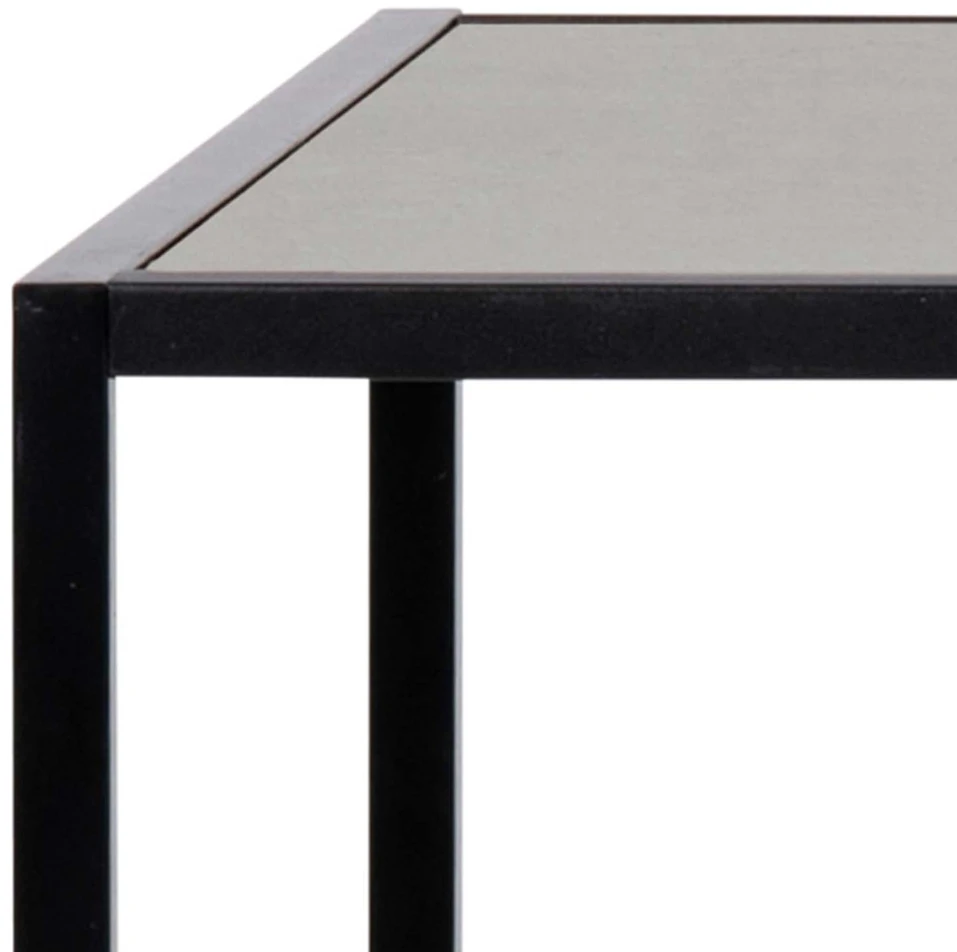 Home4You Baro stalas SEAFORD 120x60xH105cm, stalo viršus: melaminas, spalva: pelenų juoda, rėmas: metalas, spalva: juoda