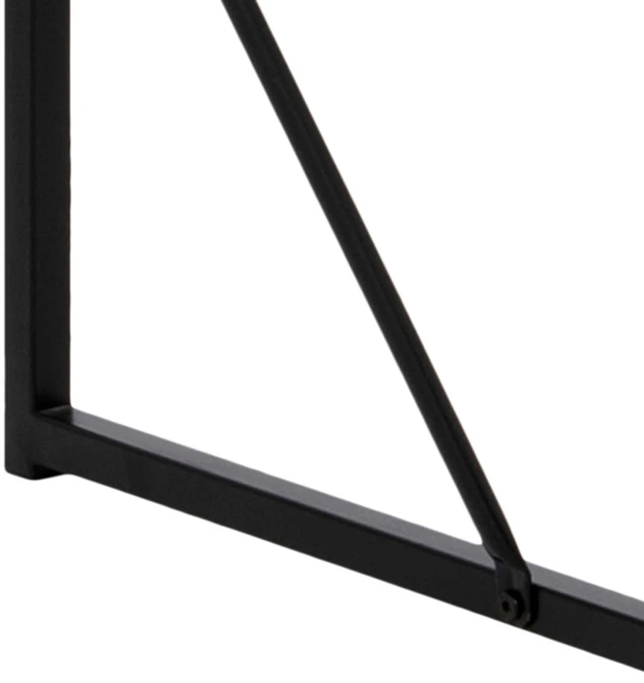 Home4You Baro stalas SEAFORD 120x60xH105cm, stalo viršus: melaminas, spalva: pelenų juoda, rėmas: metalas, spalva: juoda