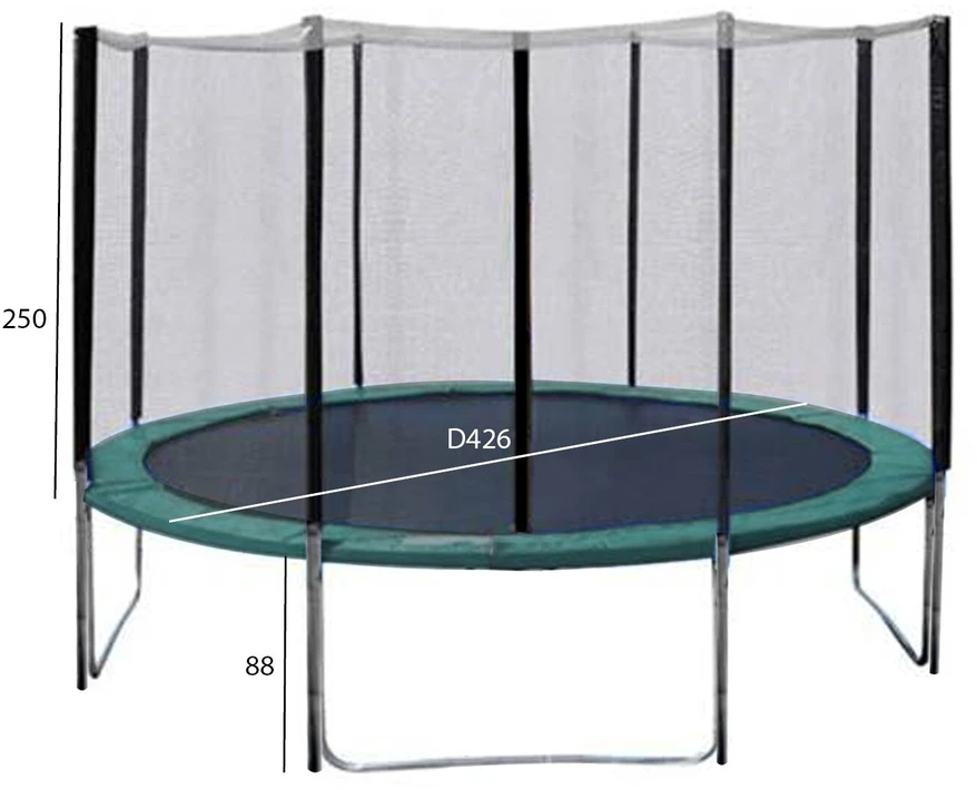 Home4You Batutas su apsauginiu tinklu, D426 cm, žalias