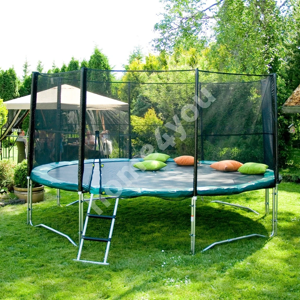 Home4You Batutas su apsauginiu tinklu, D426 cm, žalias